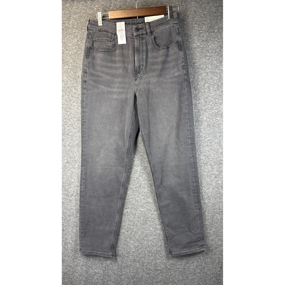 NWT American Eagle Curvy Mom Jeans Washed Black Stretch Size 28X27 Y2K Night Out